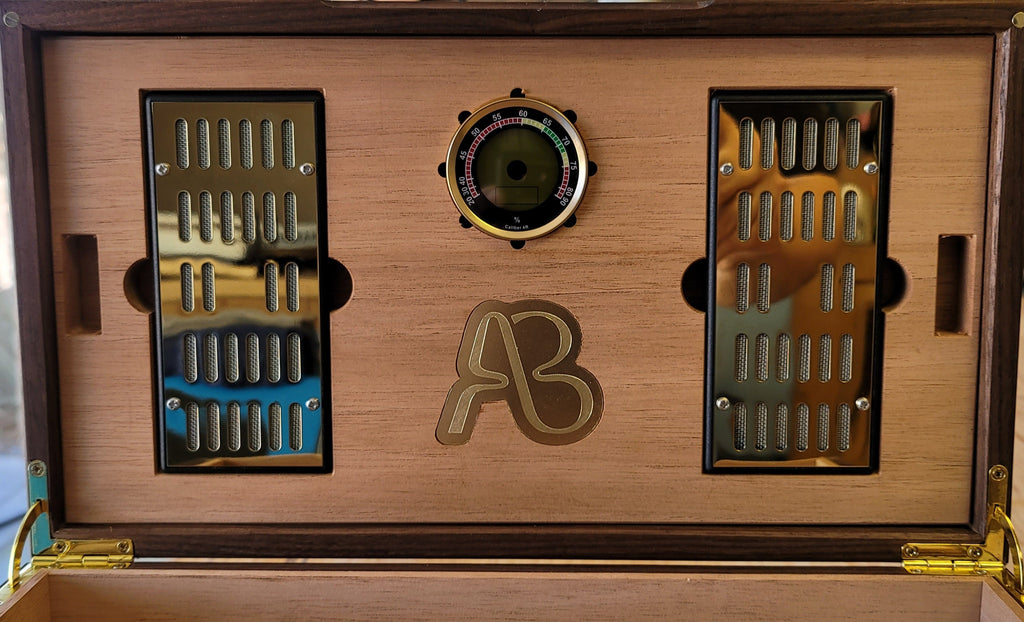 Cigar Humidor - Black Walnut with Spanish Cedar Lining - 80 Capacity