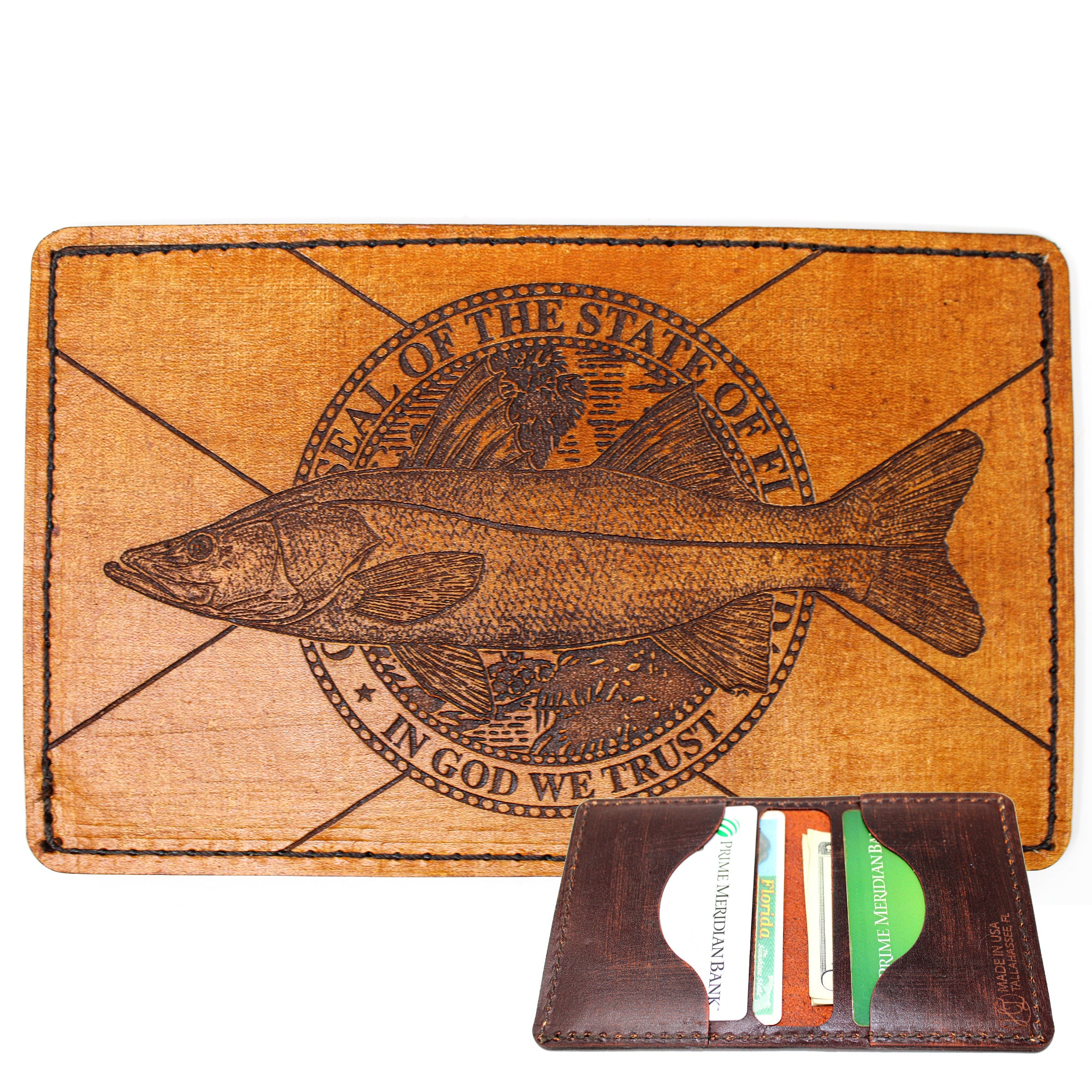 Leather Original Mens Wallet -  FL Flag Snook