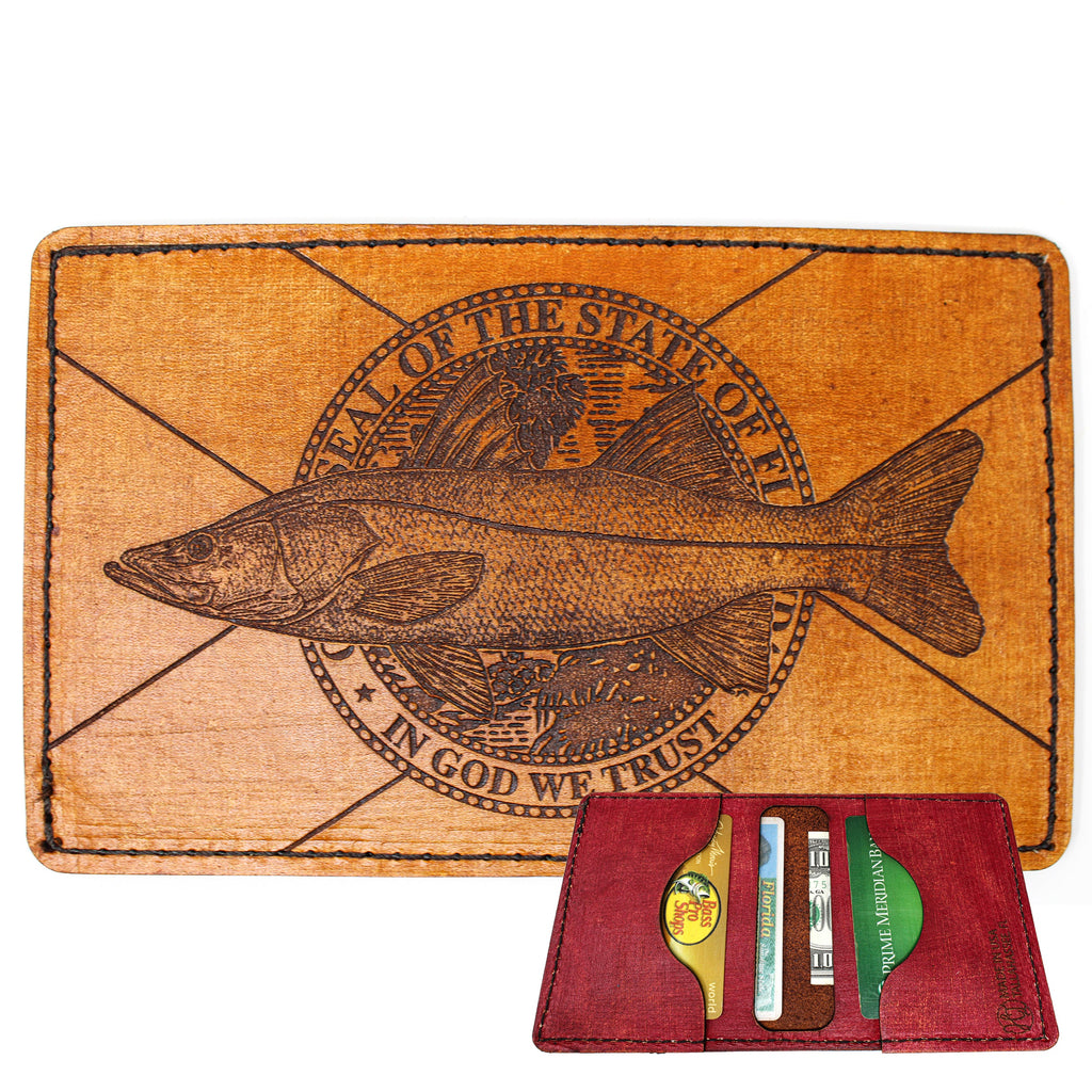 Leather Original Mens Wallet -  FL Flag Snook