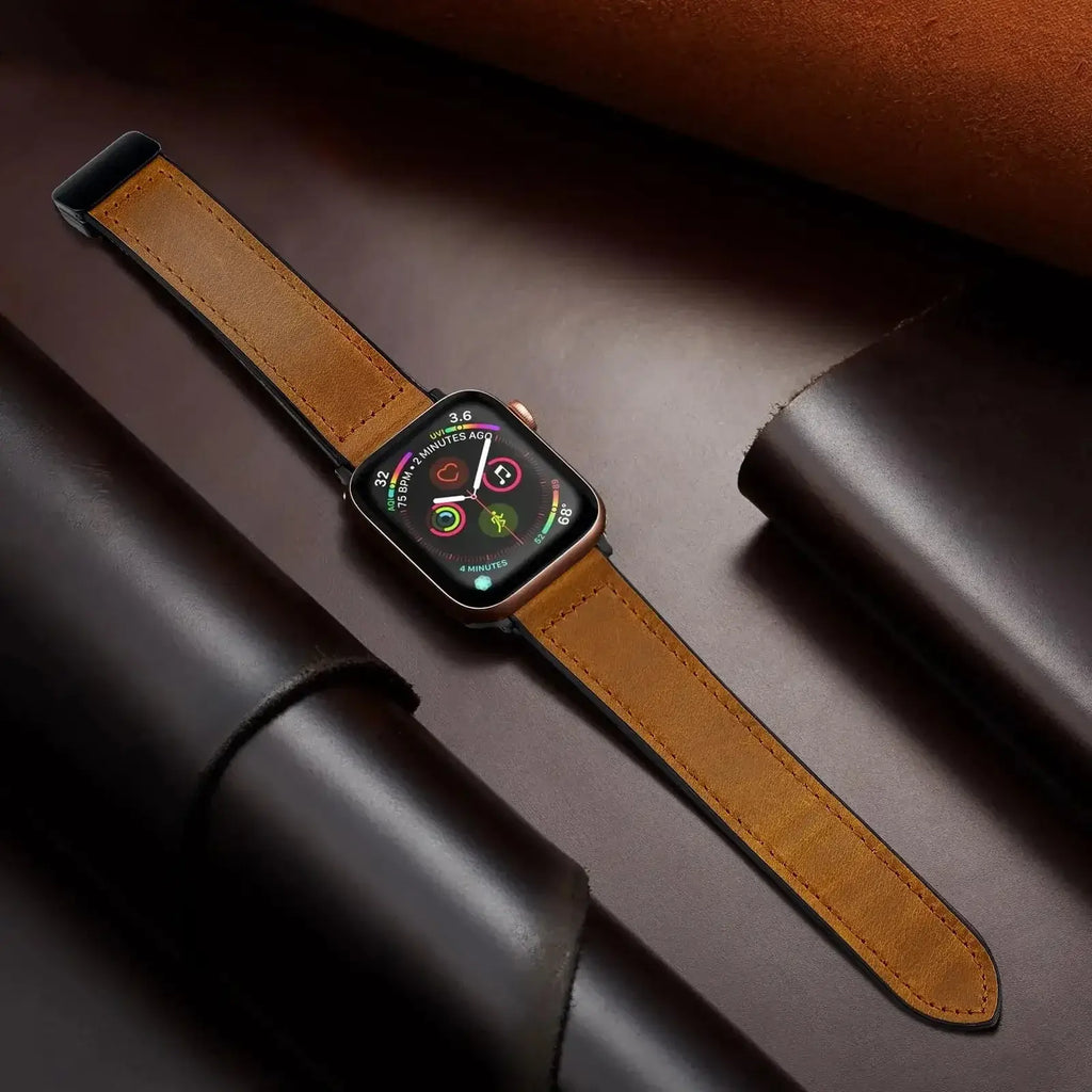 Apple Watch Genuine Leather Band - Stylish Magnetic Strap